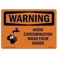 Signmission OSHA WARNING Sign, Avoid Contamination Wash Your Hands, 18in X 12in Alum, 12" W, 18" L, Landscape OS-WS-A-1218-L-11953